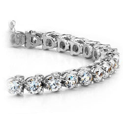 Bracelet Tennis À 8 Ct Et Trois Réel Diamants Ronds Bijoux En Or Fin