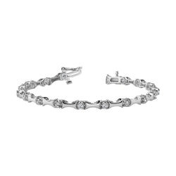 Bracelet Tennis Avec 4 Griffes à 2,55 Carats De Naturel Diamants Ronds En Or Blanc Solide