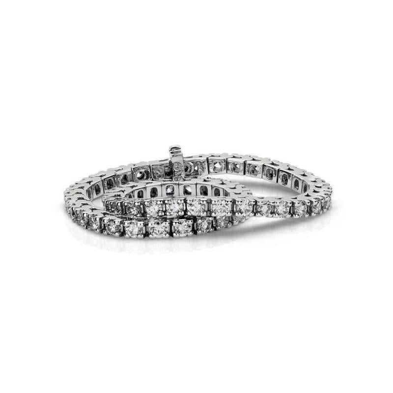 Bracelet Tennis Avec Griffes À 7,80 Carats De Véritable Diamants Ronds Bijoux En Or Blanc