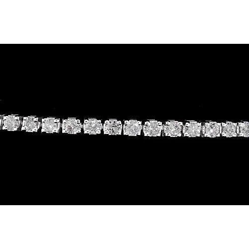 Bracelet Tennis Avec Griffes Pour Femme à 8 Carats De Authentique diamants ronds Bijoux à 14K D'Or Blanc