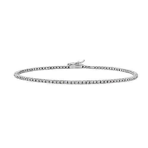 Bracelet Tennis Avec Griffes à 4 Carats De Naturel Diamants Ronds 14K D'Or Blanc