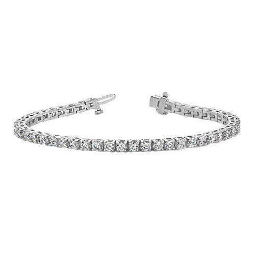 Bracelet Tennis Beau En Or Solide à 6,75 Carats De Véritable Diamants Ronds