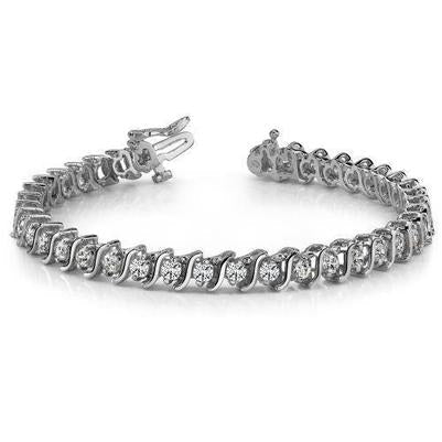 Bracelet Tennis De Style S à 5,55 Carats De Réel Diamants Étincelants Bijoux Fin