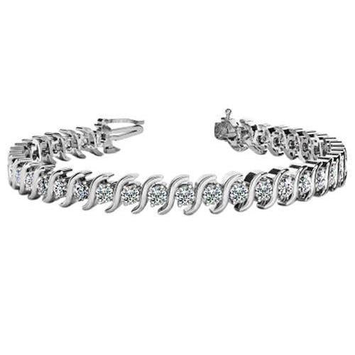 Bracelet Tennis De Style S à 8,50 Carats De Réel Diamants Ronds Étincelants