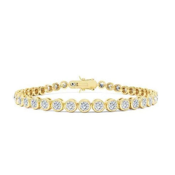 Bracelet Tennis Demi-Biseau à 7,20 Carats Réel Diamants Étincelants