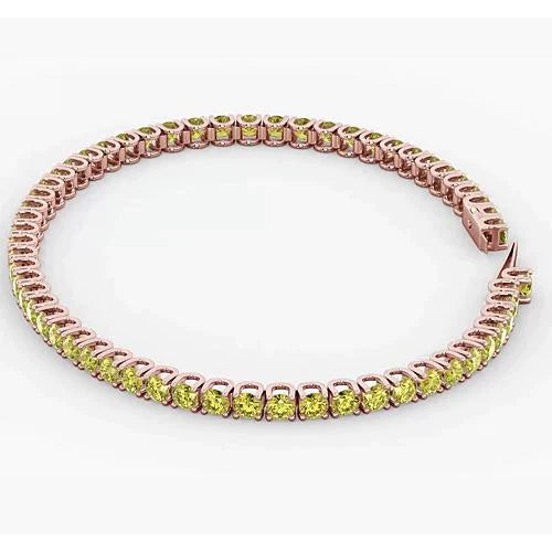 Bracelet Tennis Diamant Jaune Véritable