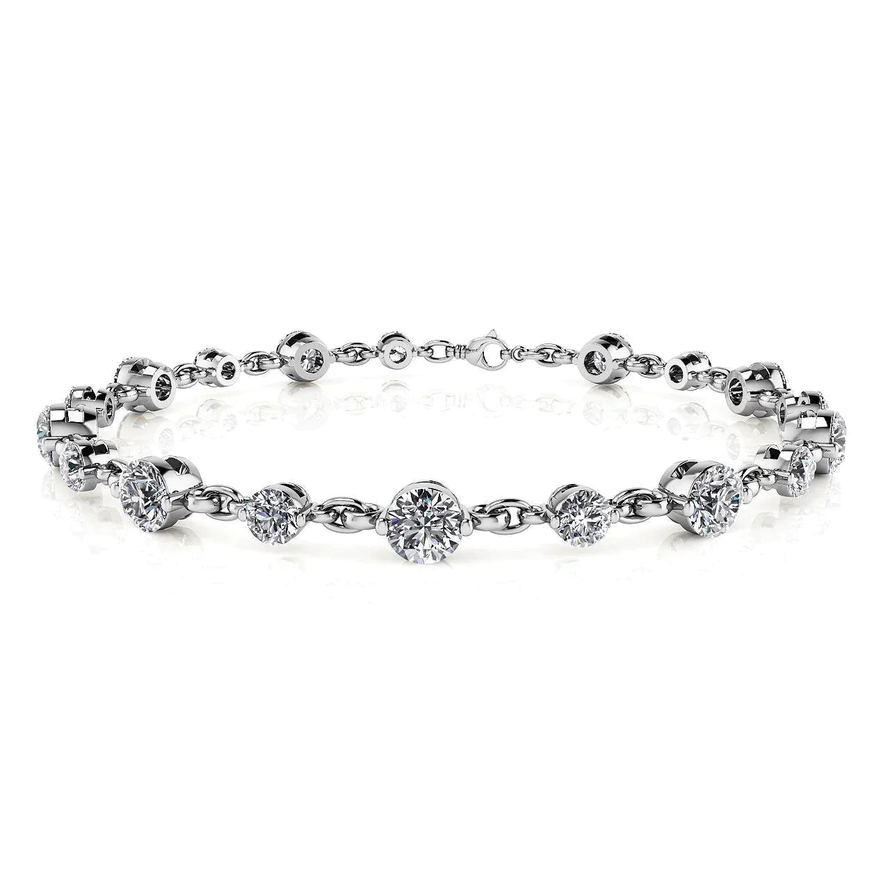 Bracelet Tennis En Or 75 Véritable Diamants