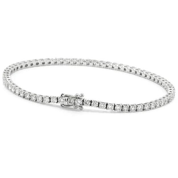 Bracelet Tennis En Or Blanc Pour Femme à 5,40 Carats De Véritable Diamants Ronds