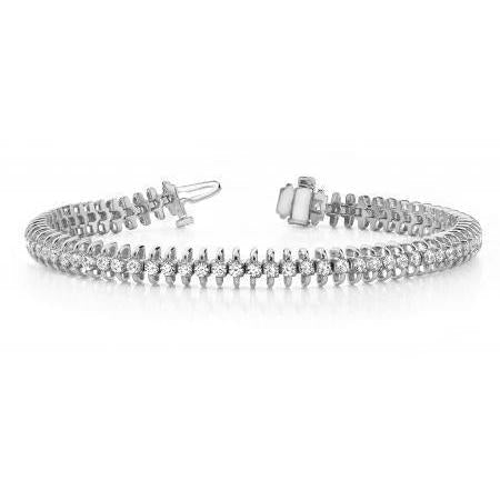 Bracelet Tennis En Or Blanc Pour Femme à 6,20 Carats De Réel Diamants Ronds Étincelants