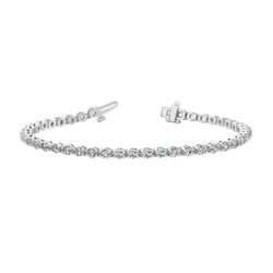 Bracelet Tennis En Or Blanc Solide À 4,20 Carats De Naturel Diamants Ronds Étincelants