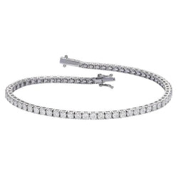 Bracelet Tennis En Or Blanc à 4,20 Carats De Naturel Diamants Ronds Avec Griffes Pour Femme