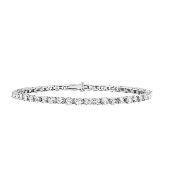 Bracelet Tennis En Or Blanc à 6,30 Ct De Réel Diamants Brillants Étincelants