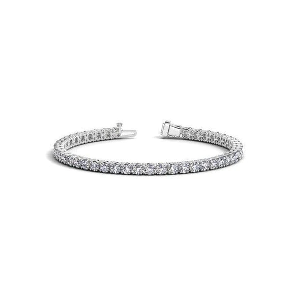 Bracelet Tennis En Or Blanc à 6,60 Carats De Réel Diamants Ronds Étincelants