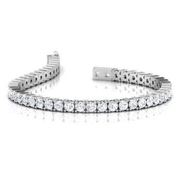 Bracelet Tennis En Or Blanc à 6,75 Carats De Réel Diamants Ronds Brillants