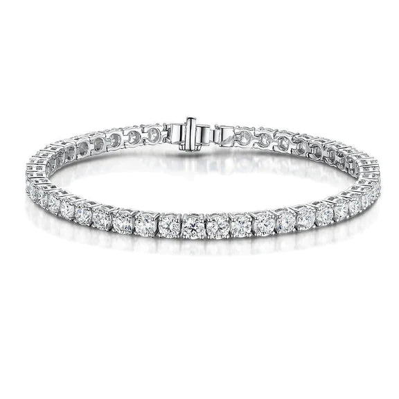 Bracelet Tennis En Or Blanc à 8,40 Ct De Réel Diamants Brillants Étincelants
