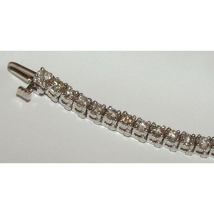 Bracelet Tennis Femme Naturel Diamant Bijoux Or Blanc 4.56 Carat