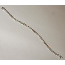 Bracelet Tennis Femme Naturel Diamant Bijoux Or Blanc 4.56 Carat