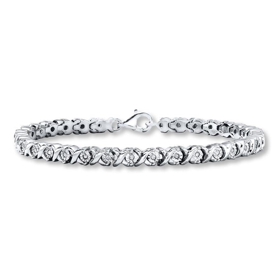 Bracelet Tennis Femme Véritable Diamant Rond 5 Carats Or Blanc 14K