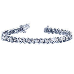 Bracelet Tennis Lien Pour Femme à 8 ct De Naturel Diamants Ronds Bijoux En Or Blanc