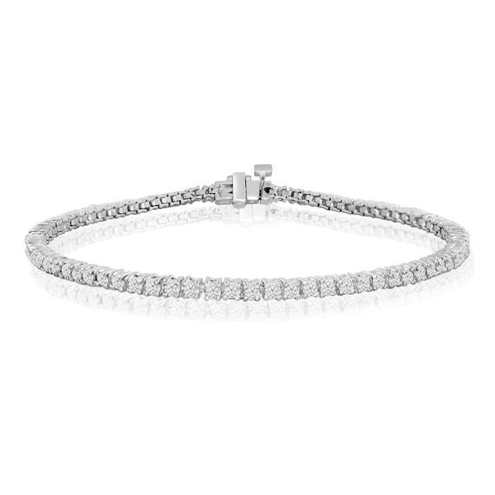 Bracelet Tennis Magnifique à 3,50 Ct De Réel Diamants Ronds Blanc