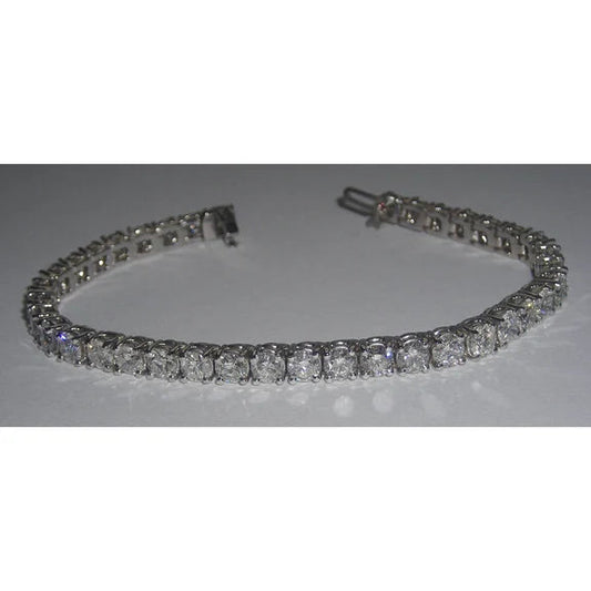 Bracelet Tennis Neuf à 9,50 Carats De Réel Diamants Ronds 14K D'Or Blanc