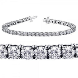 Bracelet Tennis Nouveau à 5 Carats De Réel Diamants Ronds 14K D'Or Blanc