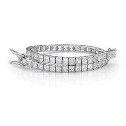 Bracelet Tennis Pour Femes à 12,10 Carats De Réel Diamants Princesses Bijoux Fin