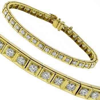 Bracelet Tennis Pour Femme À 5,40 Carats De Naturel Diamants Ronds 14K D'Or Jaune