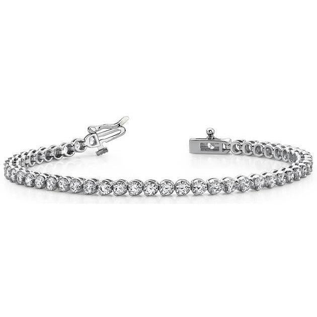 Bracelet Tennis Pour Femme À 7,50 Ct De Véritable Diamants Ronds 14K D'Or Blanc Solide