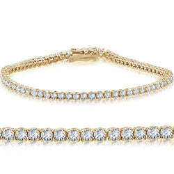 Bracelet Tennis Pour Femme à 4,50 Carats De Réel Diamants Ronds 14K D'Or Jaune