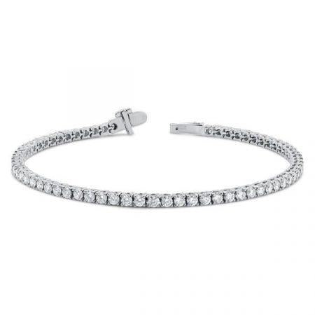 Bracelet Tennis Pour Femme à 4,55 Carats De Réel Diamants Ronds 14K D'Or Blanc