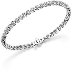 Bracelet Tennis Pour Femme à 5 Ct De Réel Diamants Brillants 14K D'Or Blanc