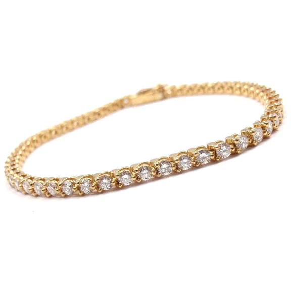 Bracelet Tennis Pour Femme à 5,5 Ct De Réel Diamants Ronds 14K D'Or Jaune