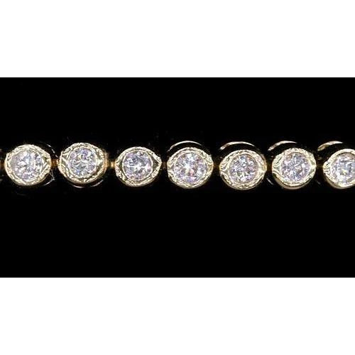 Bracelet Tennis Pour Femme à 5,50 Carats De Authentique Diamants Ronds 14K D'Or Jaune 