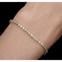 Bracelet Tennis Pour Femme à 5,50 Carats De Authentique Diamants Ronds 14K D'Or Jaune Nouveau