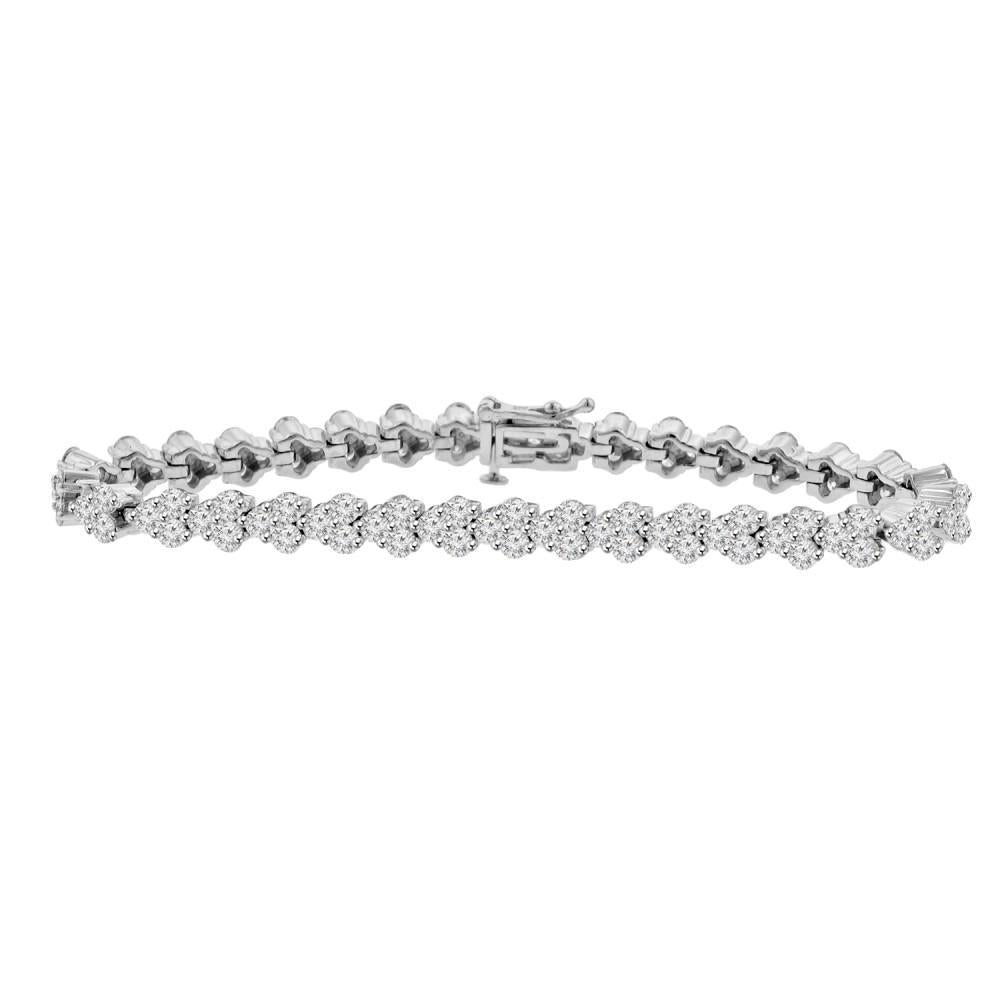 Bracelet Tennis Pour Femme à 7,35 Carats De Réel Diamants Étincelants 14K D'Or Blanc