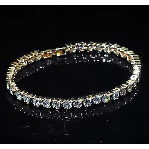 Bracelet Tennis Pour Femme à 8 Carats De Réel Diamants Bijoux à 14K D'Or Jaune
