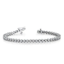 Bracelet Tennis Pour Femme à 8,16 Carats De Réel Diamants Ronds 14K D'Or Blanc