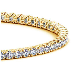 Bracelet Tennis Pour Femmes à 10,50 Carats De Réel Diamants Ronds 14K D'Or Jaune