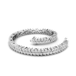 Bracelet Tennis Pour Femmes à 2,40 Carats De Véritable Diamants Illusions 14K d'Or Blanc