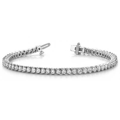 Bracelet Tennis Pour Femmes à 6 Carats De Réel Diamants Ronds 14K D'Or Blanc