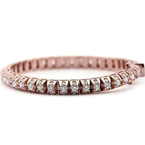 Bracelet Tennis Pour Femmes à 6,35 Carats De Authentique Diamants Blancs 14K 