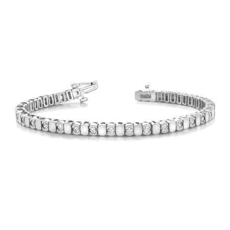 Bracelet Tennis Pour femme à 4,50 Ct De Réel Diamants Ronds 14K D'or Blanc