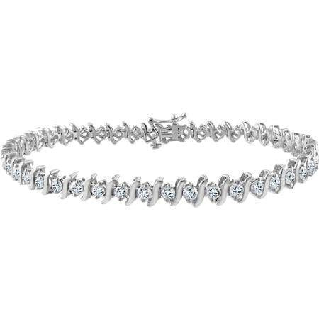 Bracelet Tennis Réel Diamant 2.50 Carats Or Blanc Massif 14K Joaillerie Fine