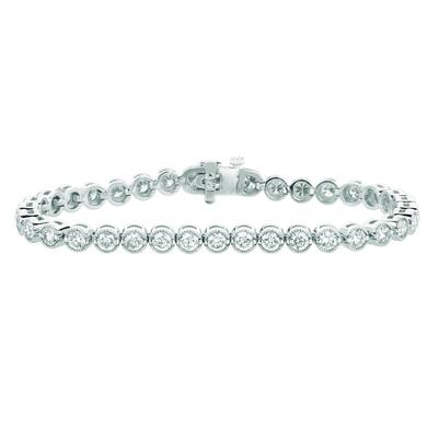 Bracelet Tennis Réel Diamant 7 Carats Bijoux Or Blanc 14K