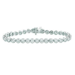 Bracelet Tennis Réel Diamant 7 Carats Bijoux Or Blanc 14K