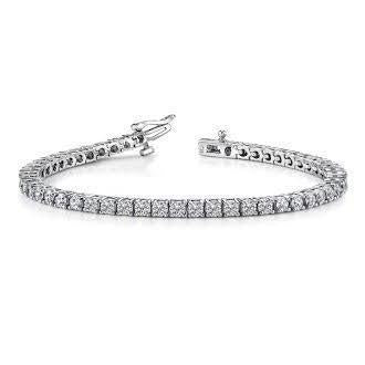 Bracelet Tennis Réel Diamant Dame Haute Joaillerie Or Blanc Massif 5.30 Carats