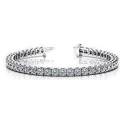 Bracelet Tennis Réel Diamant Rond Brillant 8.10 Carat WG 14K