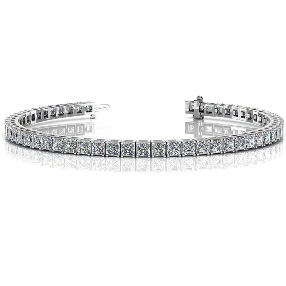 Bracelet Tennis Réel Diamant Serti Griffes Bijoux En Or Blanc 11.20 Ct
