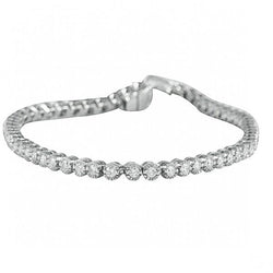 Bracelet Tennis Réel Diamant Taille Brillant Rond Magnifique 5 Ct WG 14K